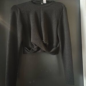 Divided Black Shimmer Crop Top size small NWOT. NEVER WORN